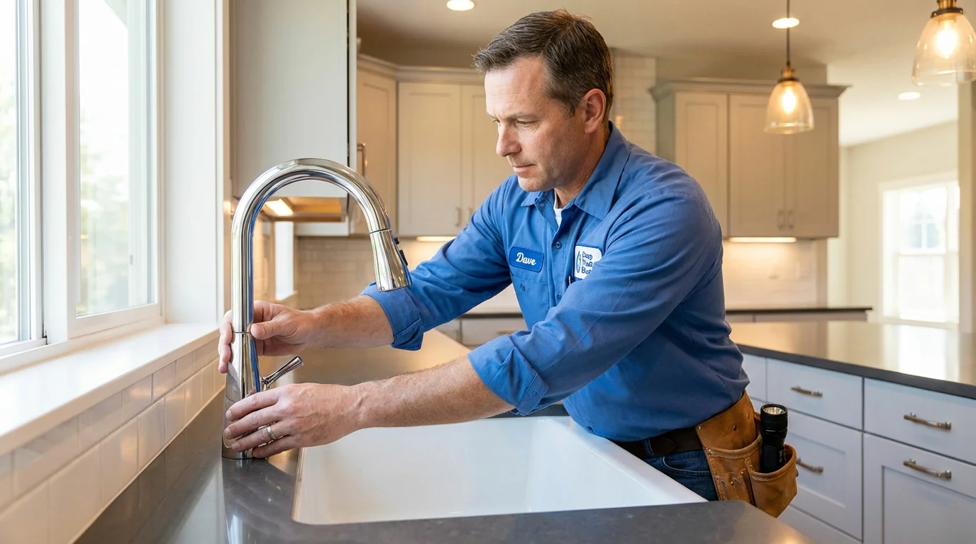 Kitchen faucet installation by Johns Plumbing LLC in Lena