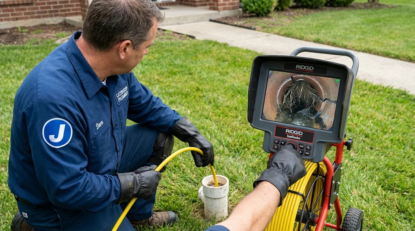 Sewer camera inspection being performed by Johns Plumbing LLC in Lena